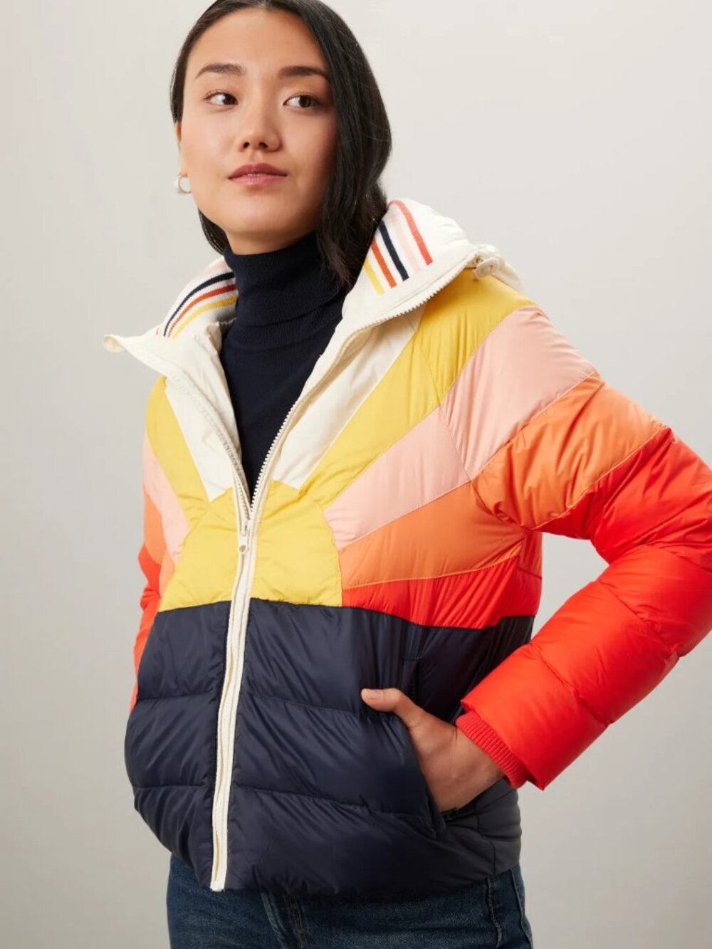 Marine Layer Archive Apres Sunset Down Puffer Jacket Retro Ski Coat Medium - Picture 7 of 14